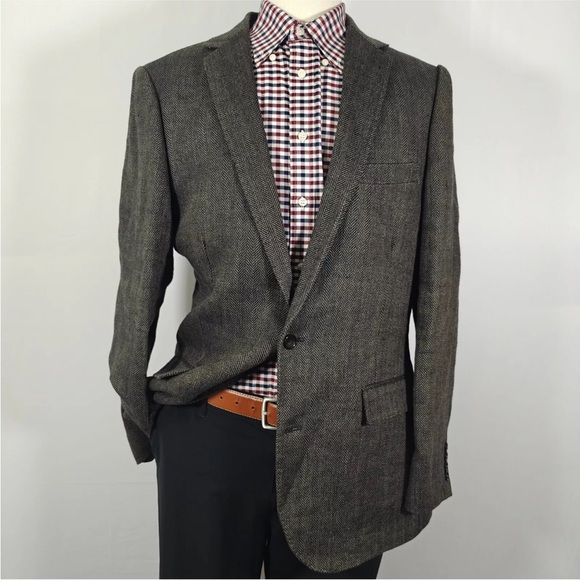 J Crew Ludlow Blazer Linen Wool Herringbone - 42L - Picture 1 of 6
